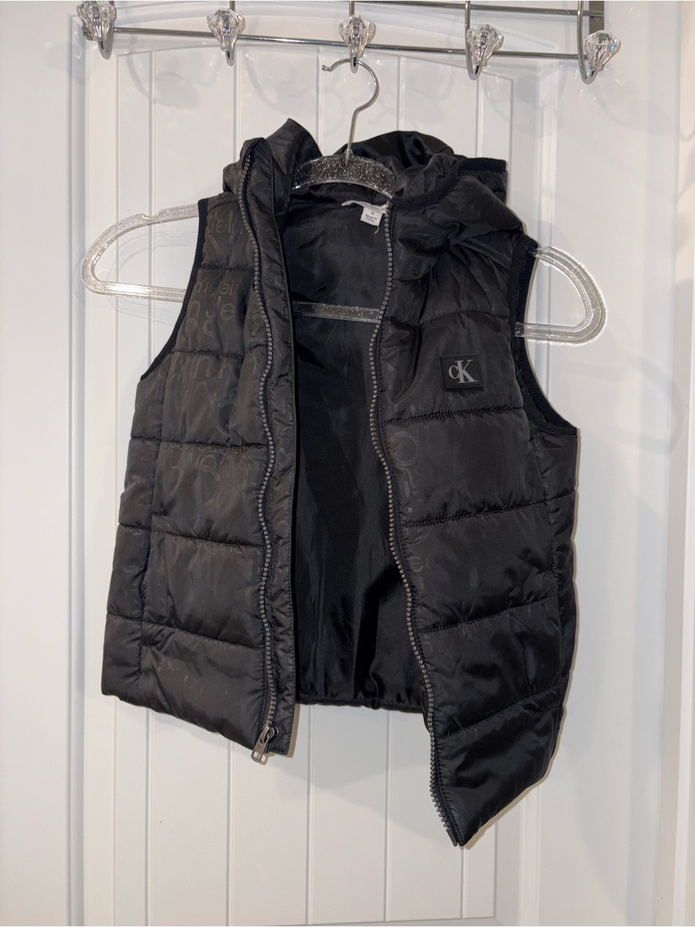 Calvin Klein Black Hooded Quilted Kids Vest